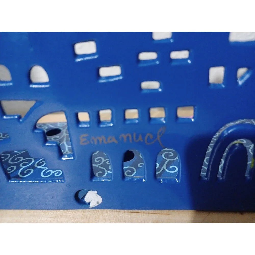 Laser Cut Hand Painted Hanukkah Jewish Menorah Jerusalem Chanukah Yair Emanuel